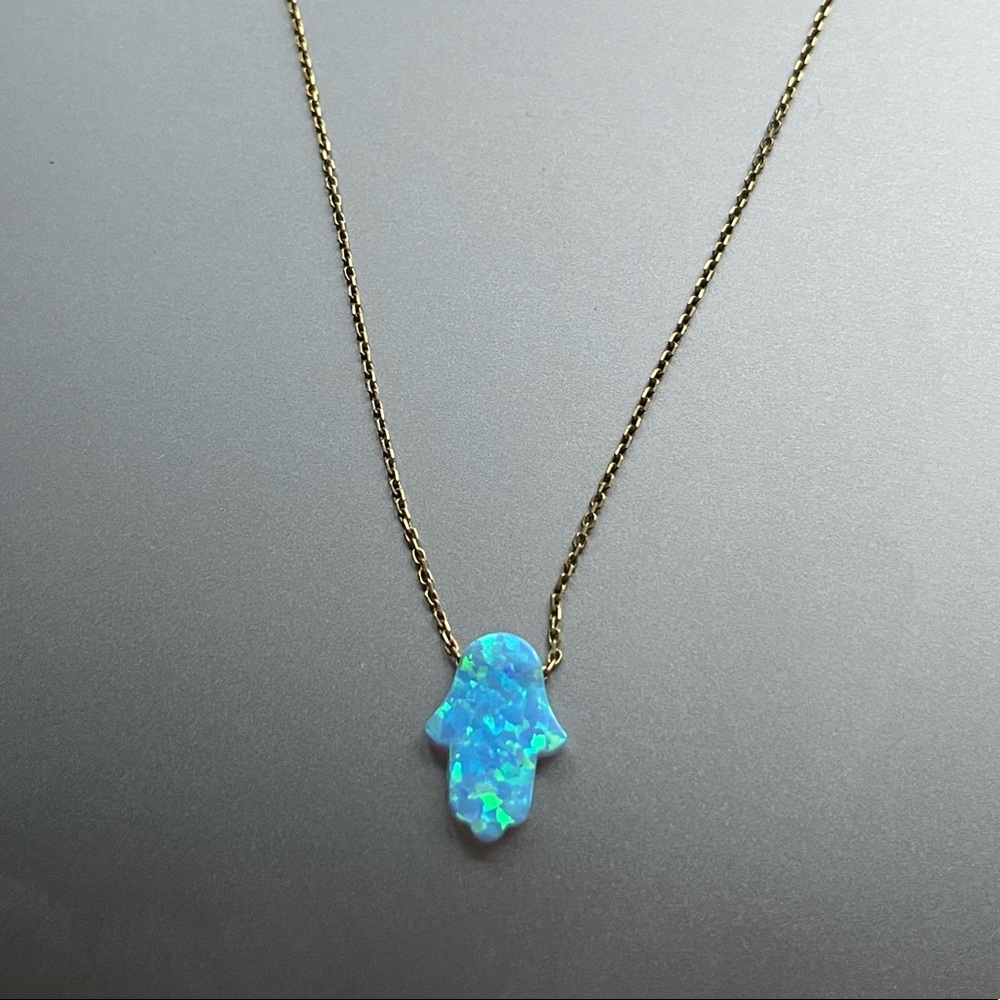 Hamsa Opal Necklace